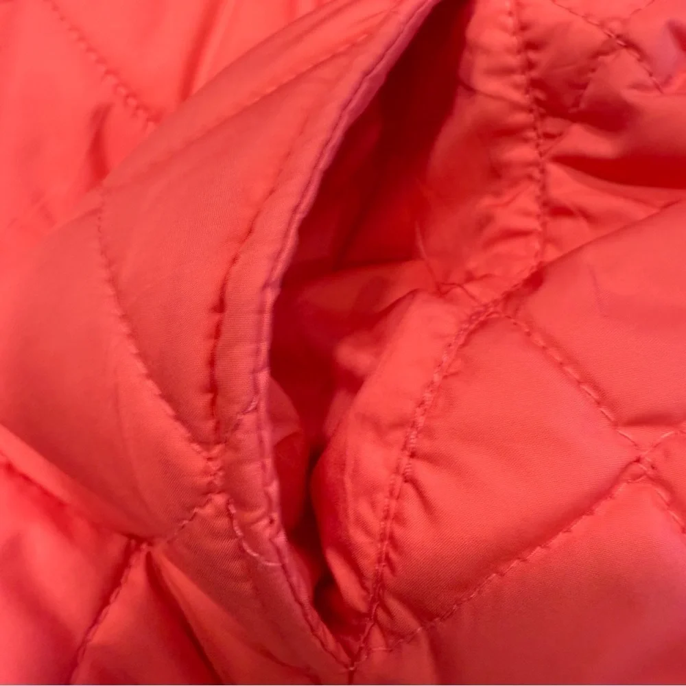 Ralph Lauren Girls Quilted Jacket Pink Zip Up Snap Collar Sz 8-10